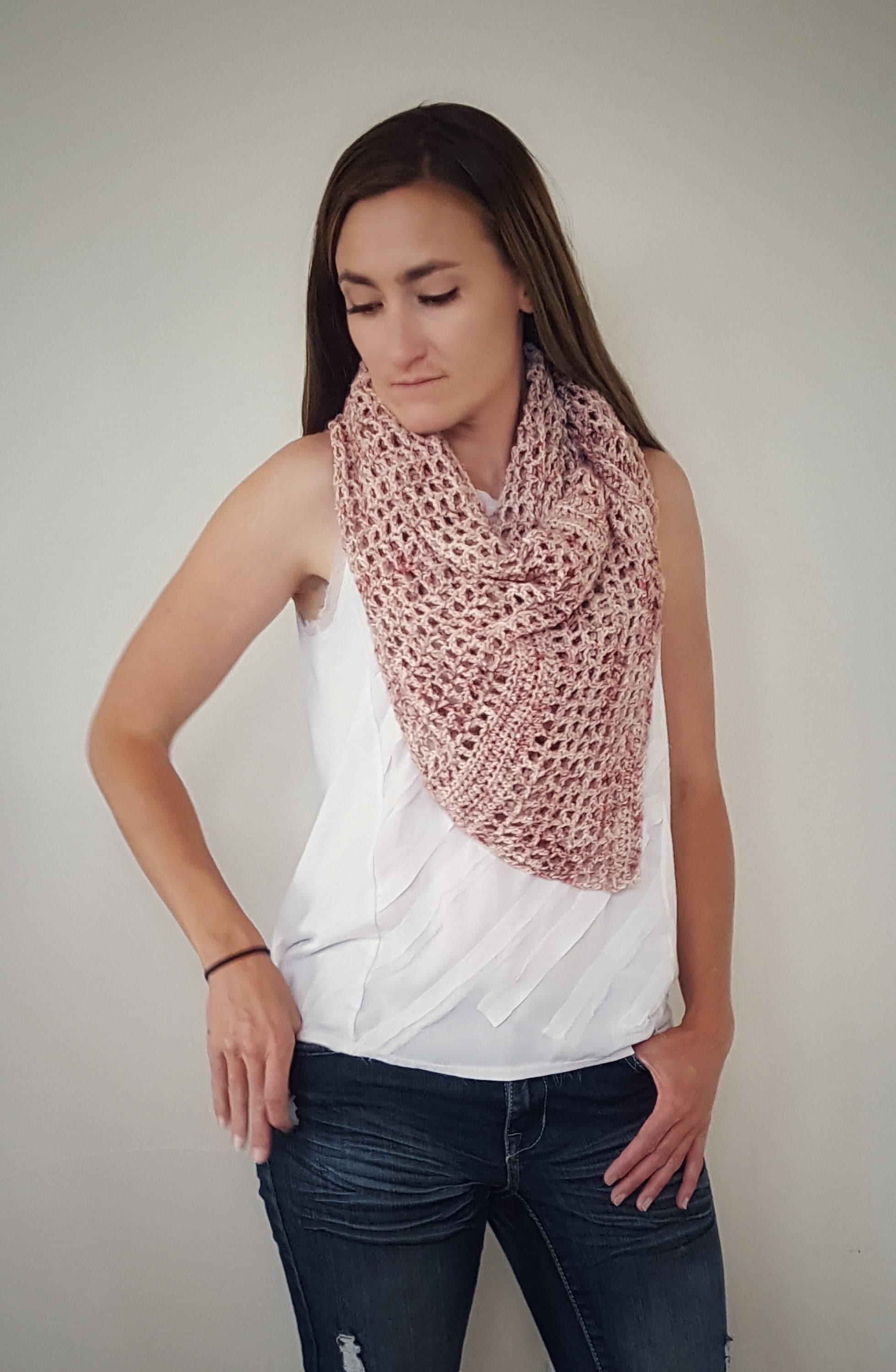 Boho Shawl Beginner Crochet Pattern PDF | Filet Mesh Written and ...