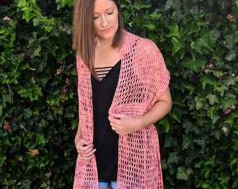 BoHo Shawl Beginner Crochet Pattern PDF | Filet Mesh Written and Charted Pattern | Crochet Scarf Pattern
