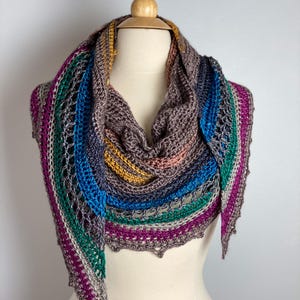 Eastbound Crochet Shawl Pattern - DK Yarn, Beginner Friendly Crescent Shawl Pattern | Semi Circle Shawl Pattern