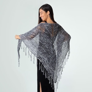 Sanctuary Knit Shawl Easy Pattern | Beginner TRiangle Lace Shawl Pattern |Boho Shawl Knitting Pattern