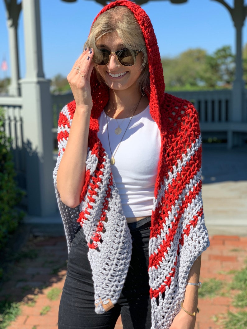hooded crochet shawl