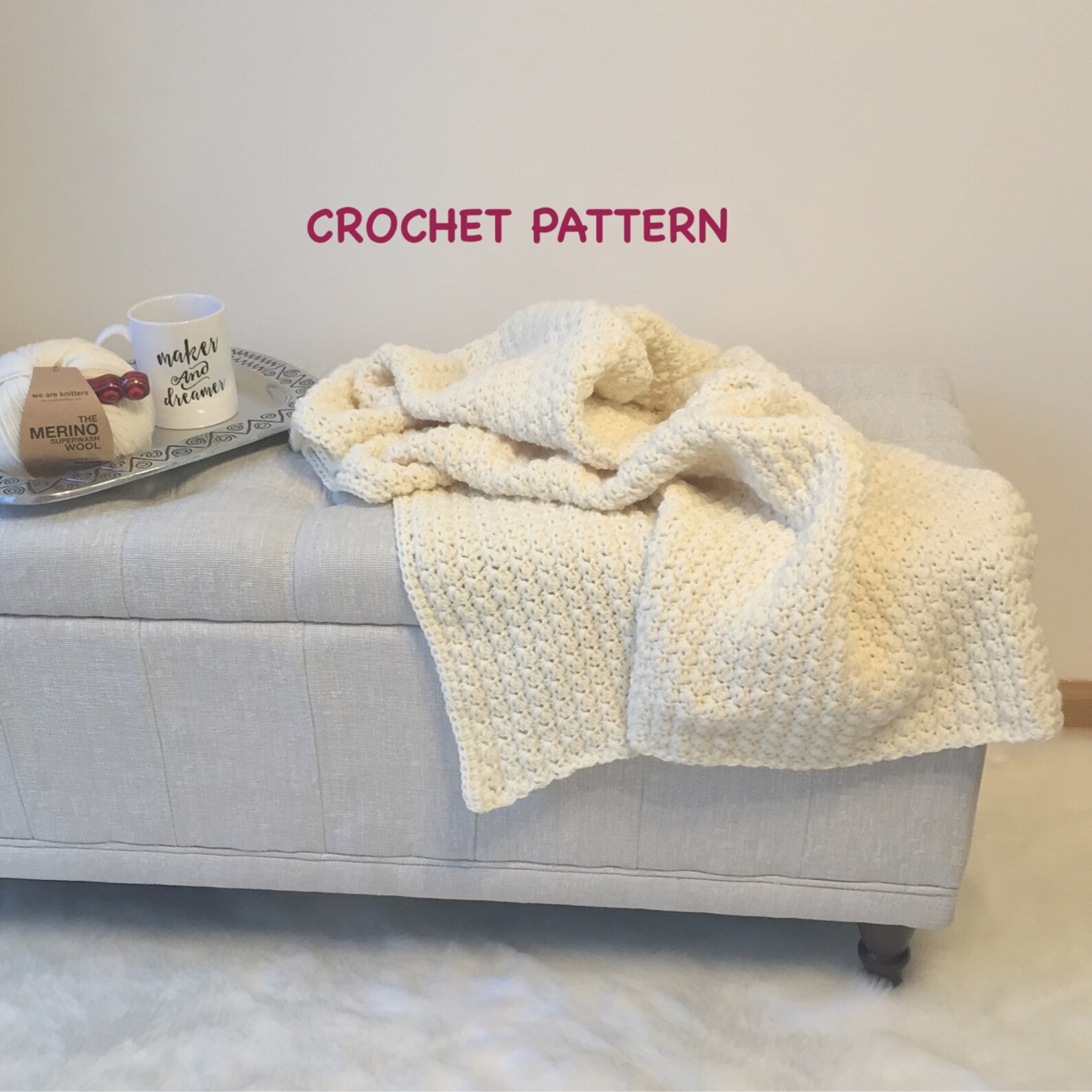 Grace Throw Blanket Crochet Pattern Instant PDF Download Etsy