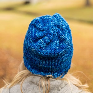 Easy Knit Pattern Basic AF Beanie Bulky Yarn Beginner Hat Design image 5