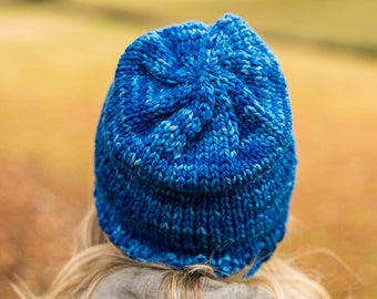 Patrón de punto fácil: conjunto de patrones de gorro básico / hilo voluminoso / patrones de sombreros de punto para principiantes