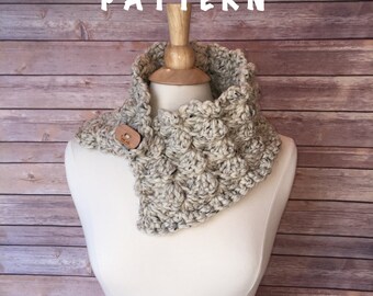 Chunky Crochet Cowl Pattern, Chunky Scarfie Crochet Pattern,  PDF Instant Download