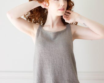 Beginner Knit Tank Top Pattern | Tower Tank Top with DK Weight Yarn | Light Sleeveless Top Knitting Pattern