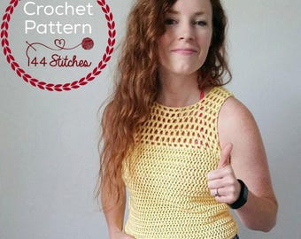 Débardeur Catalina - Modèle au crochet avancé pour débutants, fil peignée, mode féminine