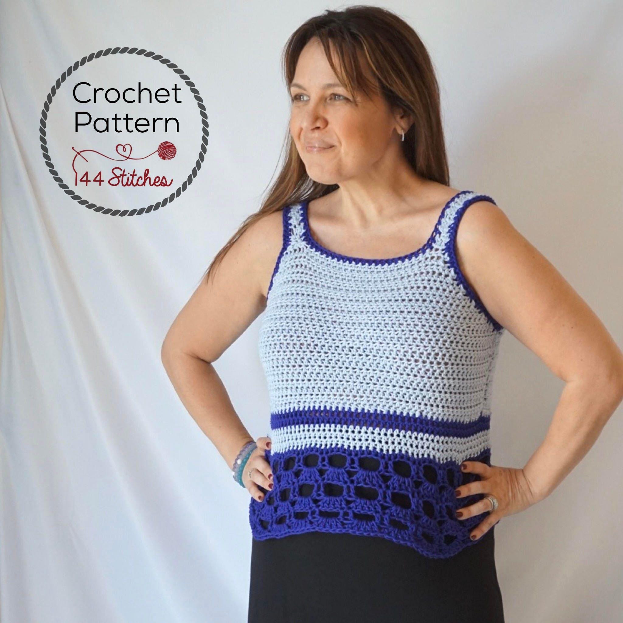 Crochet Nantucket Tank Top Pattern PDF | Advanced Beginner Sleeveless ...