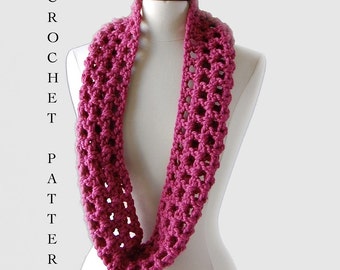 Lucy Infinity Scarf: Easy Beginner Crochet Pattern, Open Stitch, Worsted Yarn, PDF
