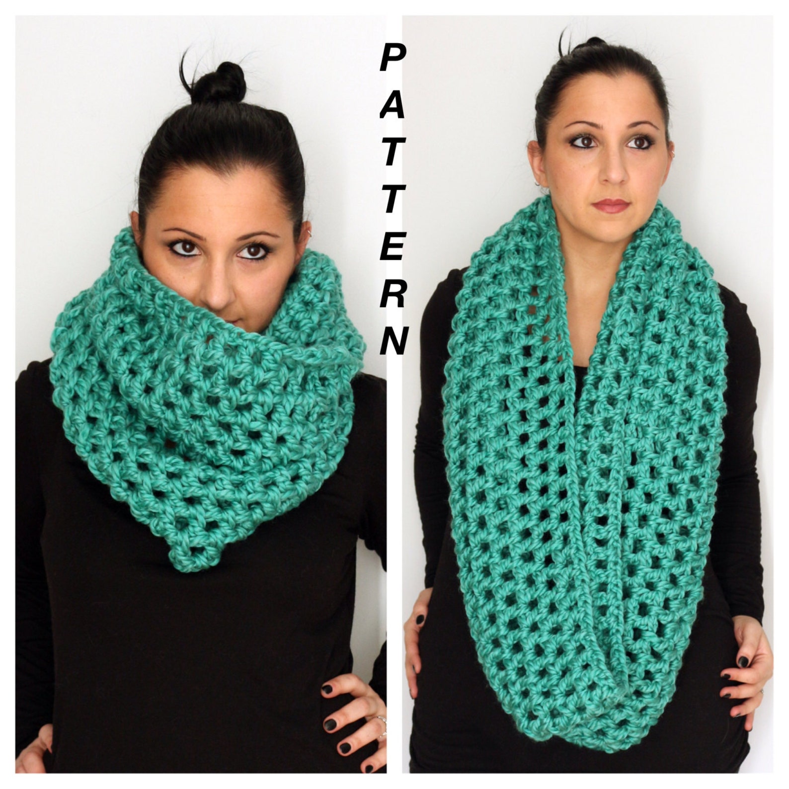 The Chunky Oversized Infinity Scarf Crochet Pattern PDF Etsy