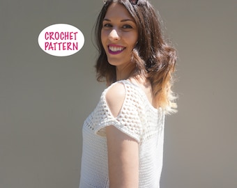 Townsville Top: Advanced Beginner Crochet Pattern, Easy DIY, Worsted Yarn Design