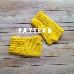 Patrón de guantes sin dedos de crochet, descarga de patrón en PDF,