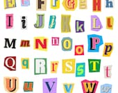 Magazine Scrapbook Letters – Cut and Paste Alphabet Printable – Ransom Note Style – DIY Junk Journal Ephemera – Mixed Font Letters PDF