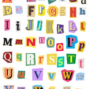 Magazine Scrapbook Letters – Cut and Paste Alphabet Printable – Ransom Note Style – DIY Junk Journal Ephemera – Mixed Font Letters PDF