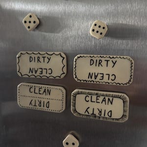 Imán de cerámica para lavavajillas hecho a mano con diseño pintado a mano, imán para limpiar y limpiar.