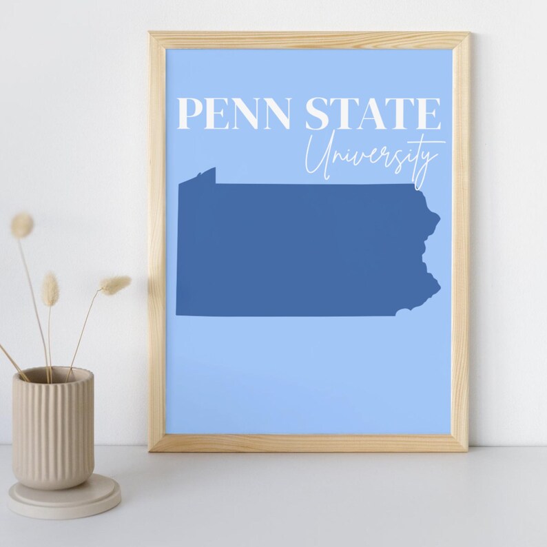 Blue Penn State University Wall Art Prints for Dorm - Etsy