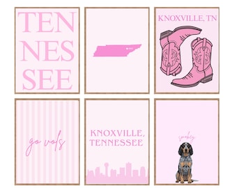 Pink University of Tennessee Knoxville Wall Art Prints For Dorm
