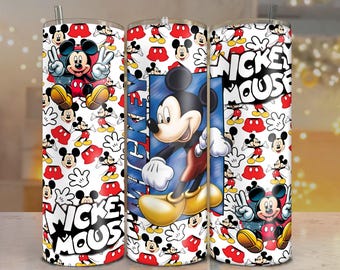 Well known and loveable mouse inspired 20oz tumbler wrap image for sublimation.