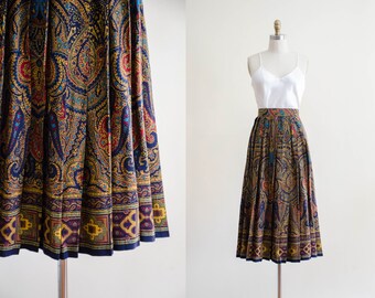90s Paisley Skirt Chiffon Maxi Skirt Size Large