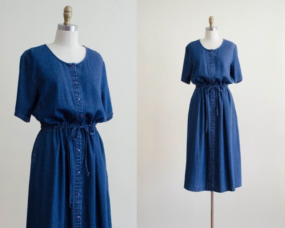 oversized denim dress | denim midi dress