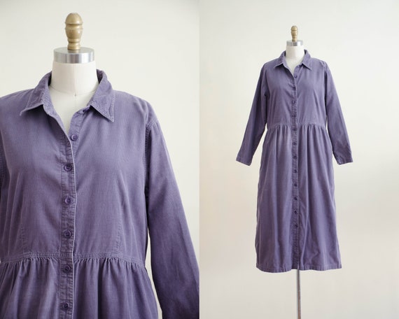 purple corduroy dress | oversized dress
