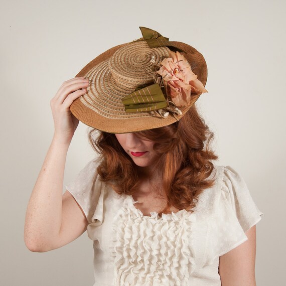 Vintage 1890s Hat / Antique Straw Hat / Strolling - Etsy