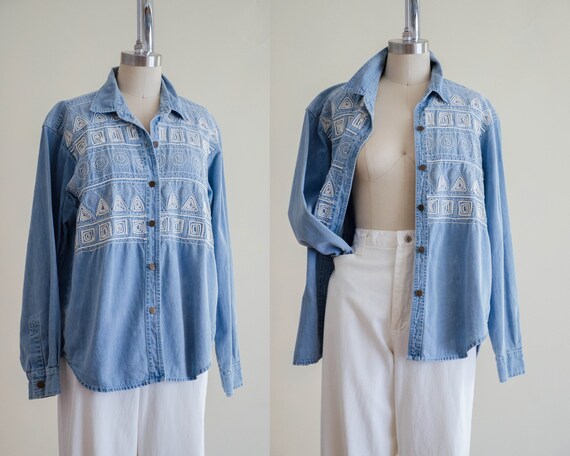 denim chore coat | denim button down shirt