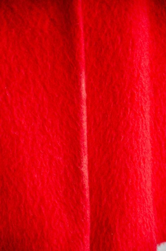 Lilli Ann coat 50s 60s vintage red wool mink fur … - image 10