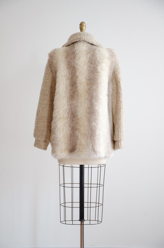 Vintage cream faux fur jacket