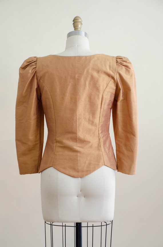 gold puff sleeve jacket | gold blouse - image 8