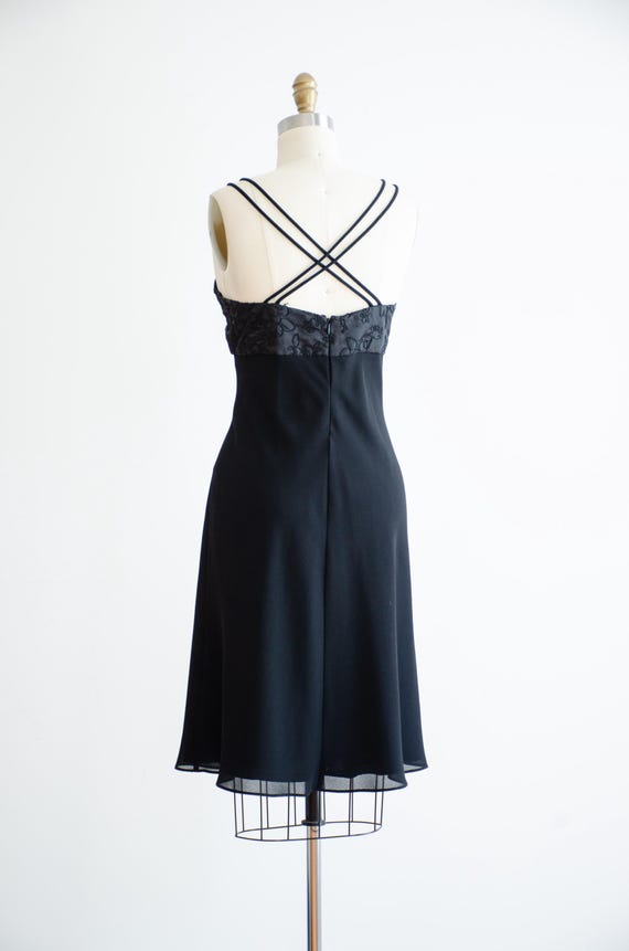 Crisscross Back Straps Flowing Skirt Black Dress Crisscross Back Straps Flowing Skirt Black Dress