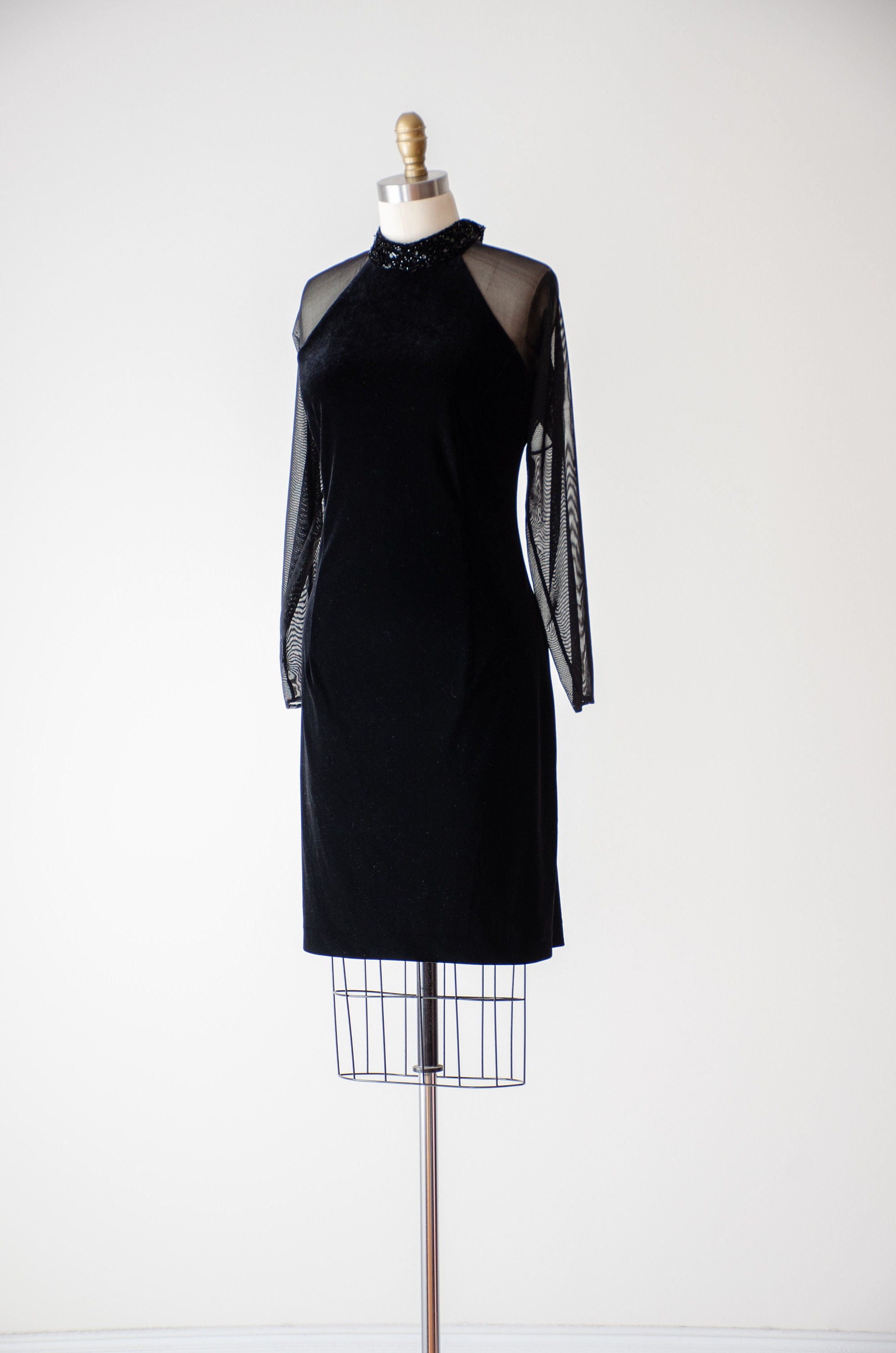 Robe Velours Noir Y2k - Taille 8, Style Mini, Sans Manches, Neuve Sans étiquettes