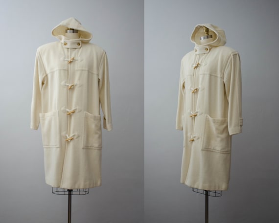 cream duffle coat | cream coat