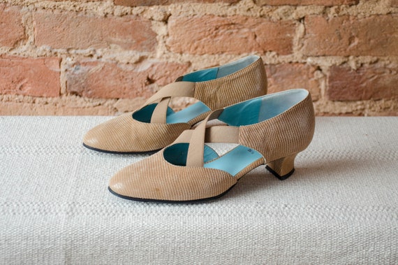 1920s style shoes | Thierry Rabotin vintage beige… - image 3