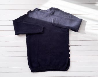 cottagecore sweater 90s vintage navy blue pink floral embroidered sweater