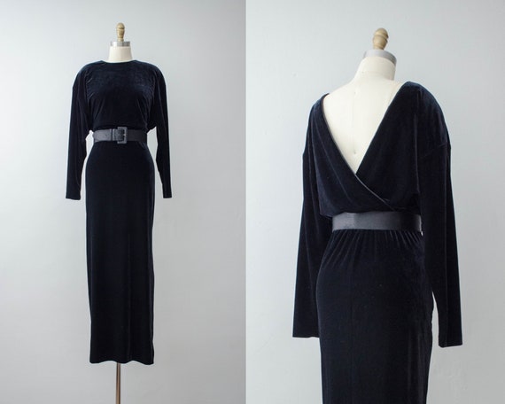 black velvet gown | long sleeve gown