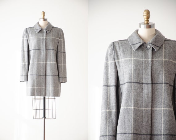 gray wool coat | 80s vintage Alorna light gray bl… - image 1