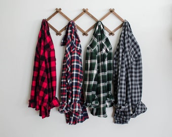 vintage oversized flannel shirt, unisex men&#39;s women&#39;s soft cozy plaid vintage flannels