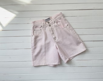 vintage jean shorts | 80s 90s vintage Nuovo County Seat pastel pink high waisted shorts