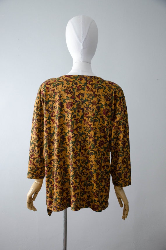 mustard yellow floral shirt | 1980s sweatshirt | … - image 6