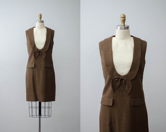 brown shift dress | 1960s shift dress