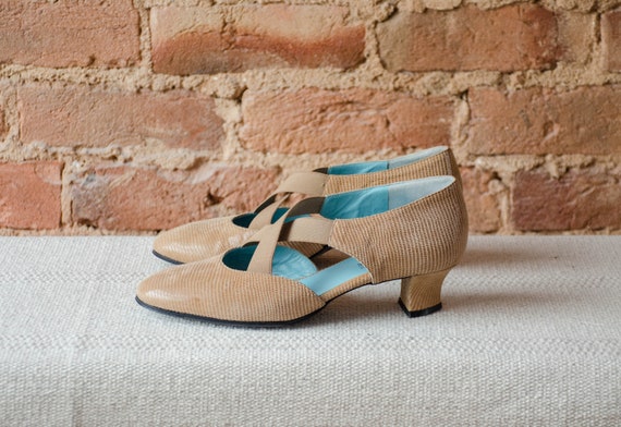 1920s style shoes | Thierry Rabotin vintage beige… - image 1