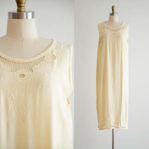 yellow maxi dress 90s vintage pastel yellow embroidered oversized dress