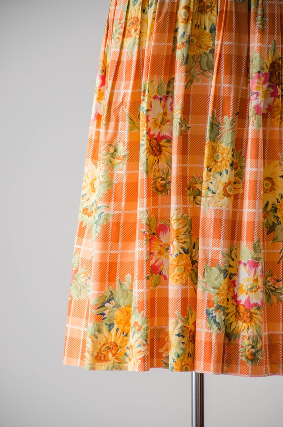 cute cottagecore skirt | 80s 90s vintage orange y… - image 2