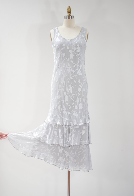 silk bias cut dress | 90s 20s style vintage sheer… - image 5