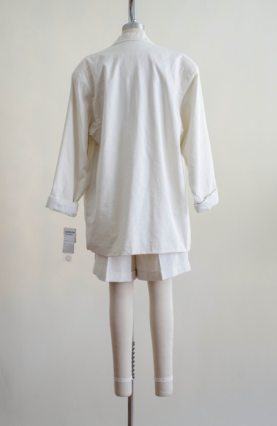 White linen shorts suit vintage shorts and blazer set high | Etsy