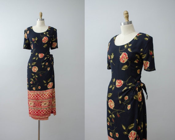 short sleeve dress | floral sarong dress