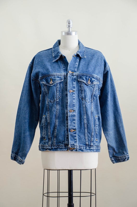 vintage jean jacket | 90s y2k vintage faded light… - image 3