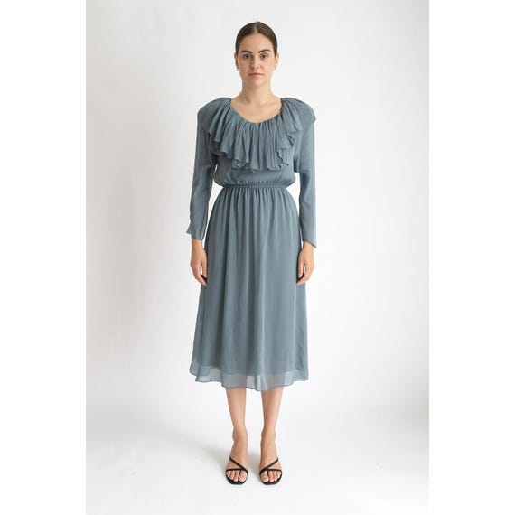 light blue party dress Navy Gingham Riviera Dress main image 1