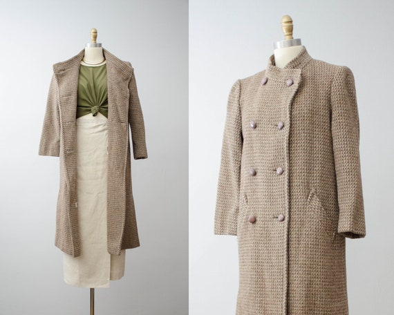 brown wool coat | tweed wool jacket